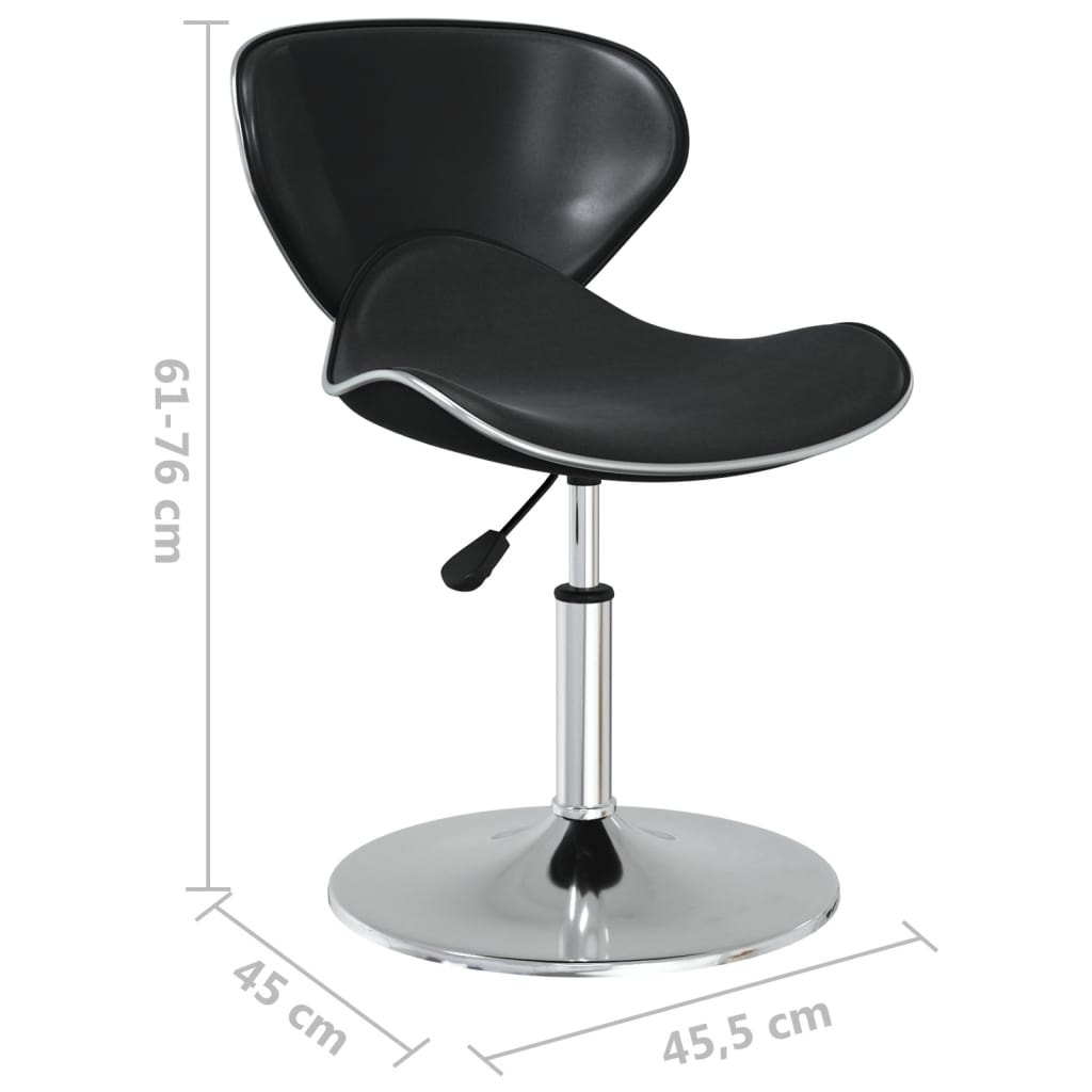 Scaune de bucatarie, 4 buc., piele ecologica, negru, model 5 — imaginea 8