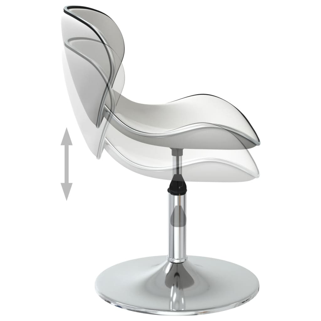 Scaune de bucatarie, 6 buc., piele ecologica, alb, model 7 — imaginea 9