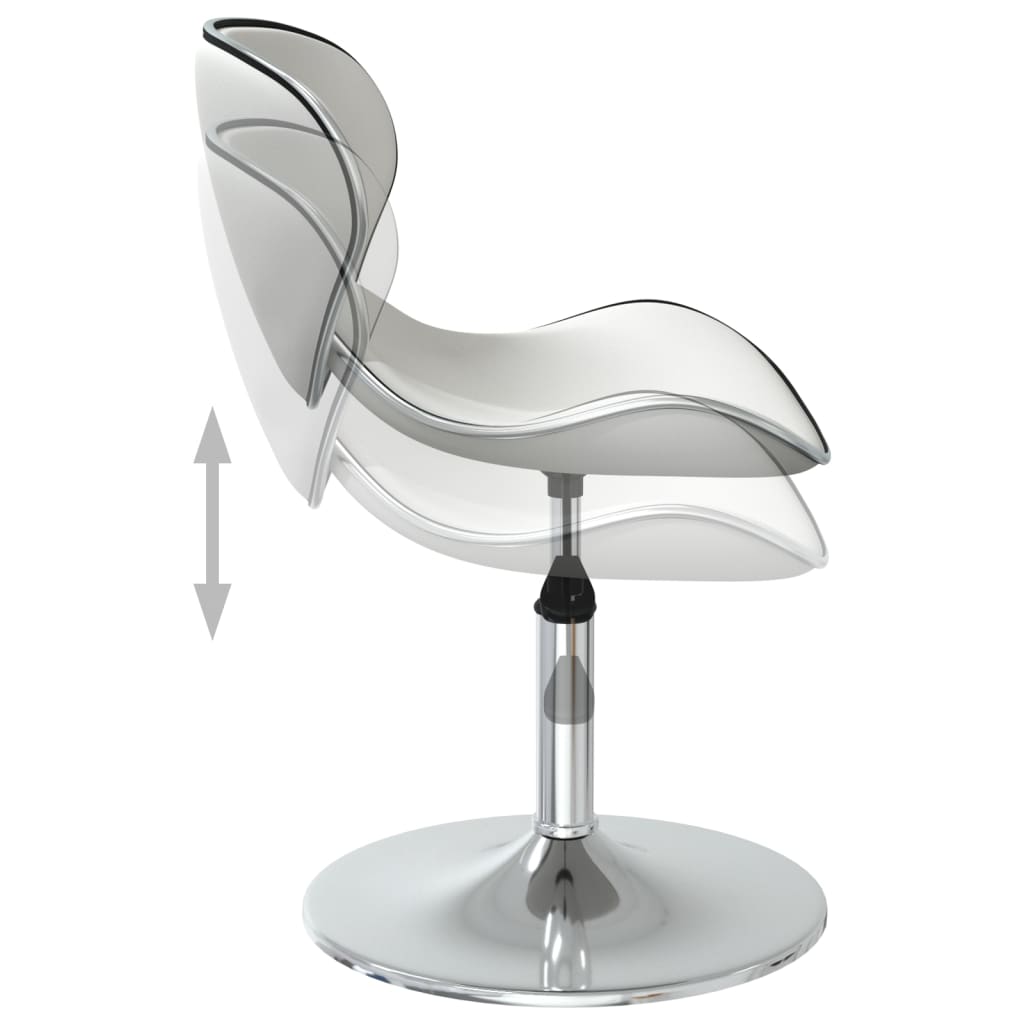 Scaune de bucatarie, 2 buc., piele ecologica, alb, model 3
