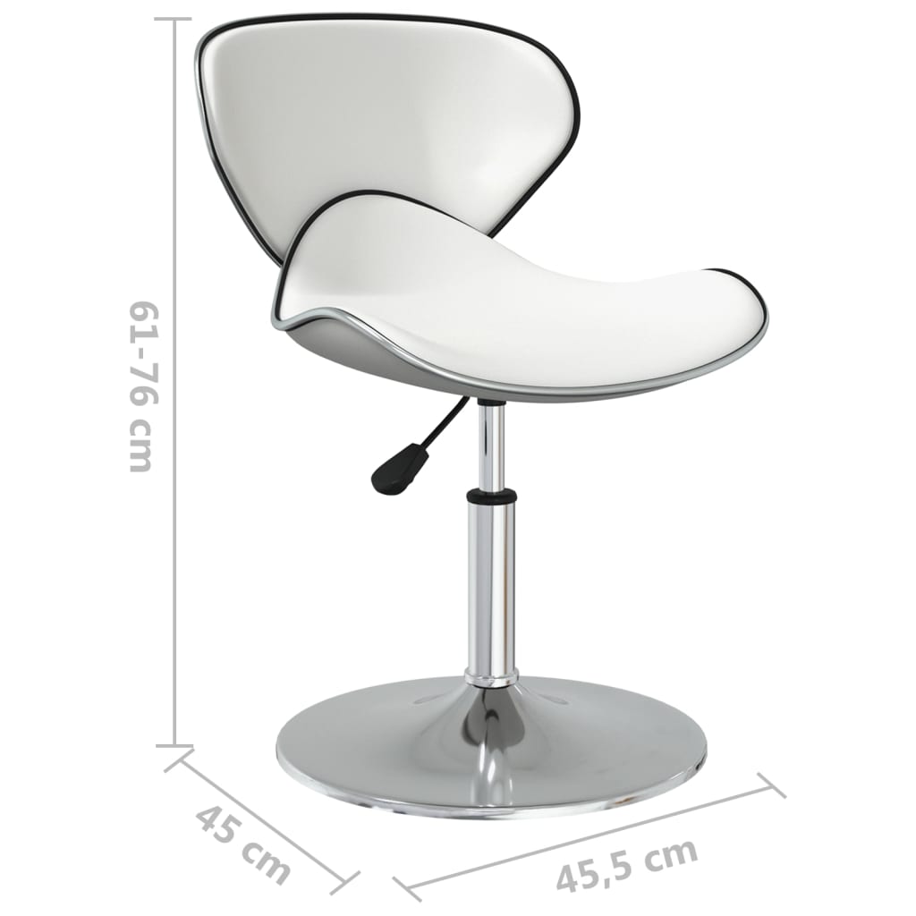 Scaune de bucatarie, 2 buc., piele ecologica, alb, model 3 — imaginea 10