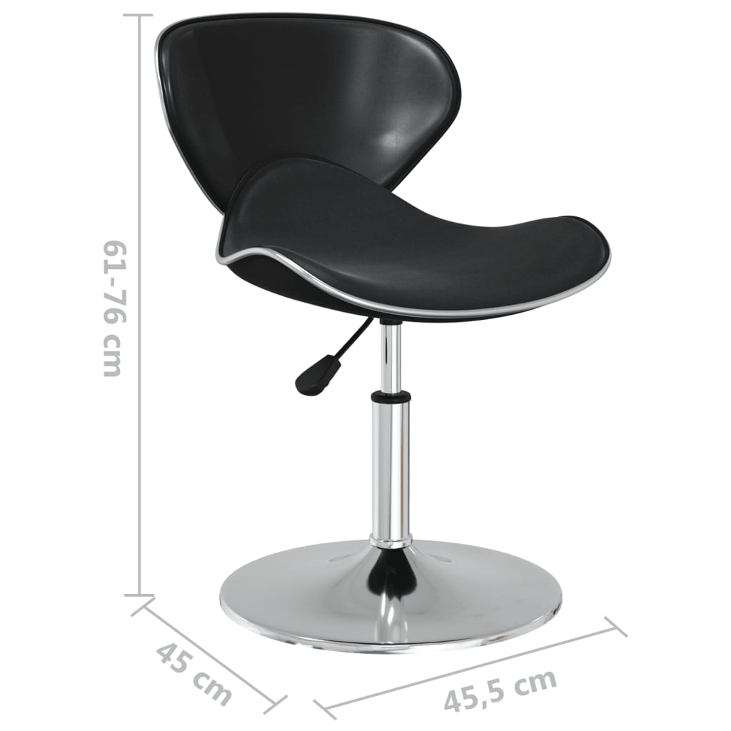 Scaune de bucatarie, 6 buc., piele ecologica, negru, model 10 — imaginea 2