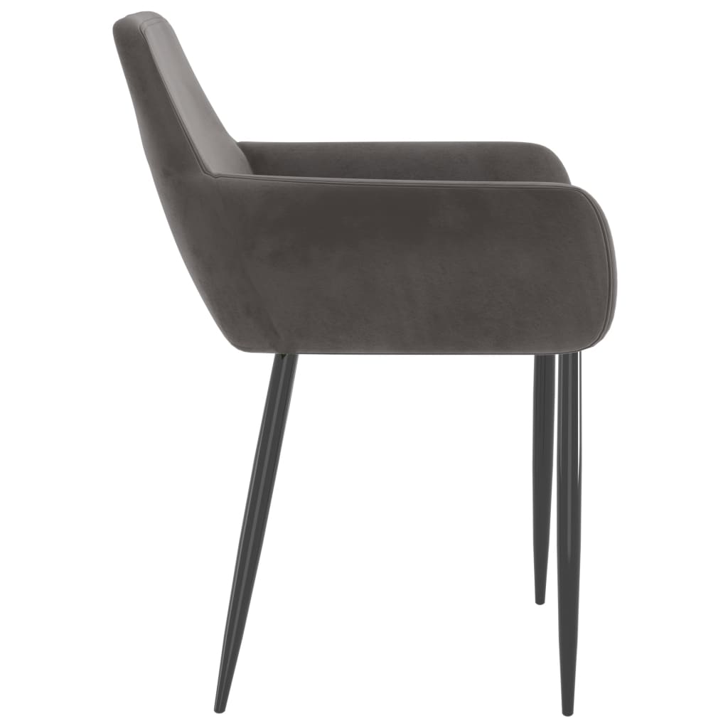 Scaune de bucatarie, 6 buc., catifea, gri inchis, model 4 — imaginea 2