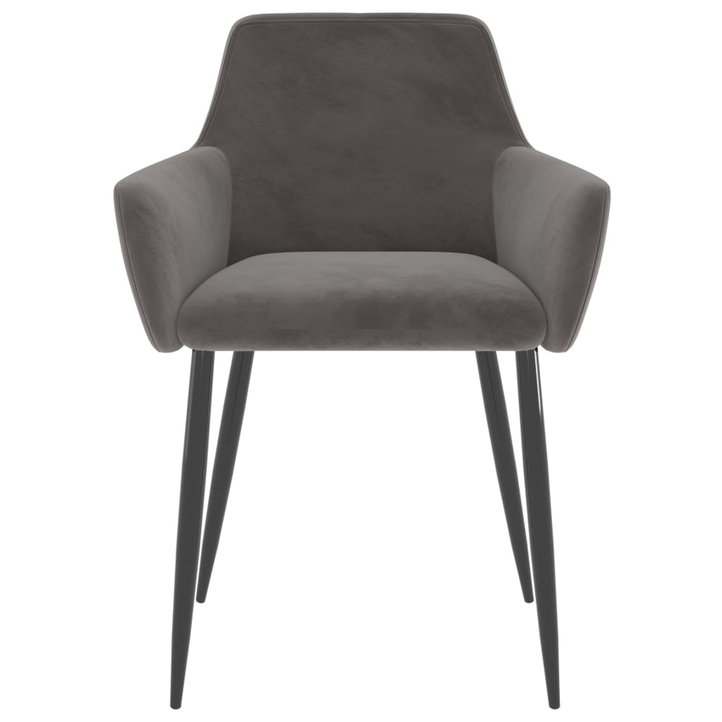 Scaune de bucatarie, 6 buc., catifea, gri inchis, model 4 — imaginea 5