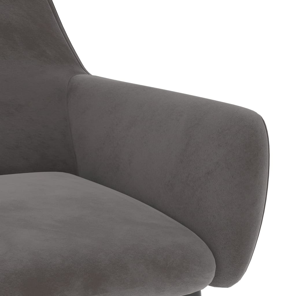 Scaune de bucatarie, 6 buc., catifea, gri inchis, model 4 — imaginea 6