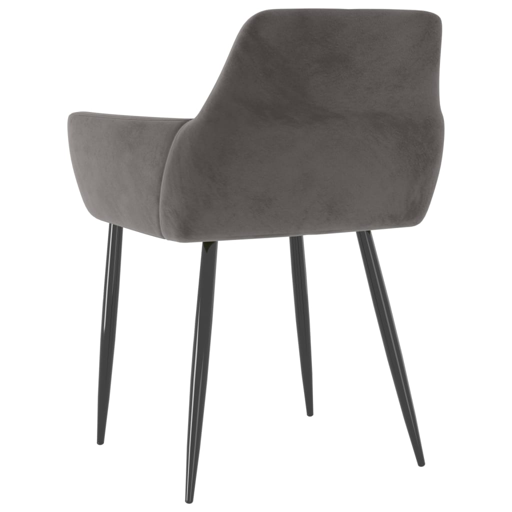 Scaune de bucatarie, 6 buc., catifea, gri inchis, model 4 — imaginea 7