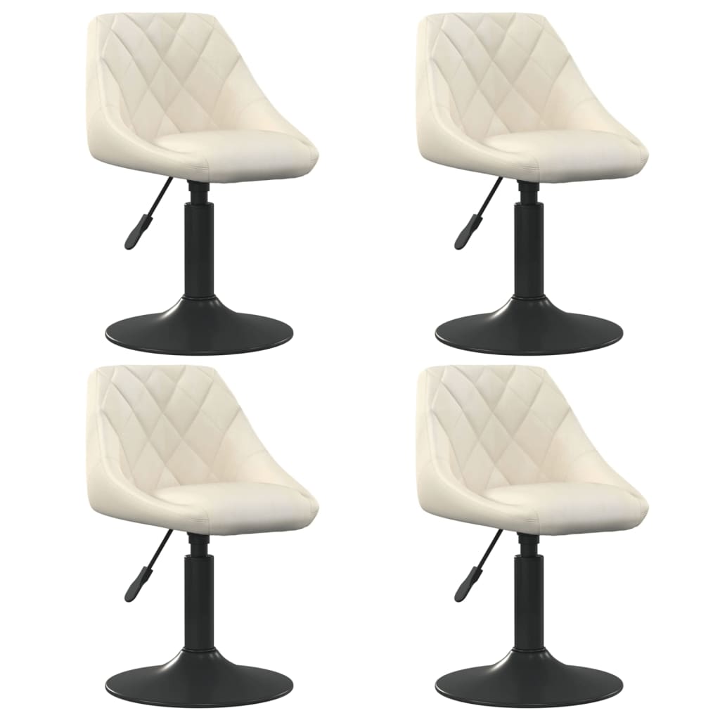 Scaune de masa pivotante, 4 buc., catifea, crem, model 2 — imaginea 4