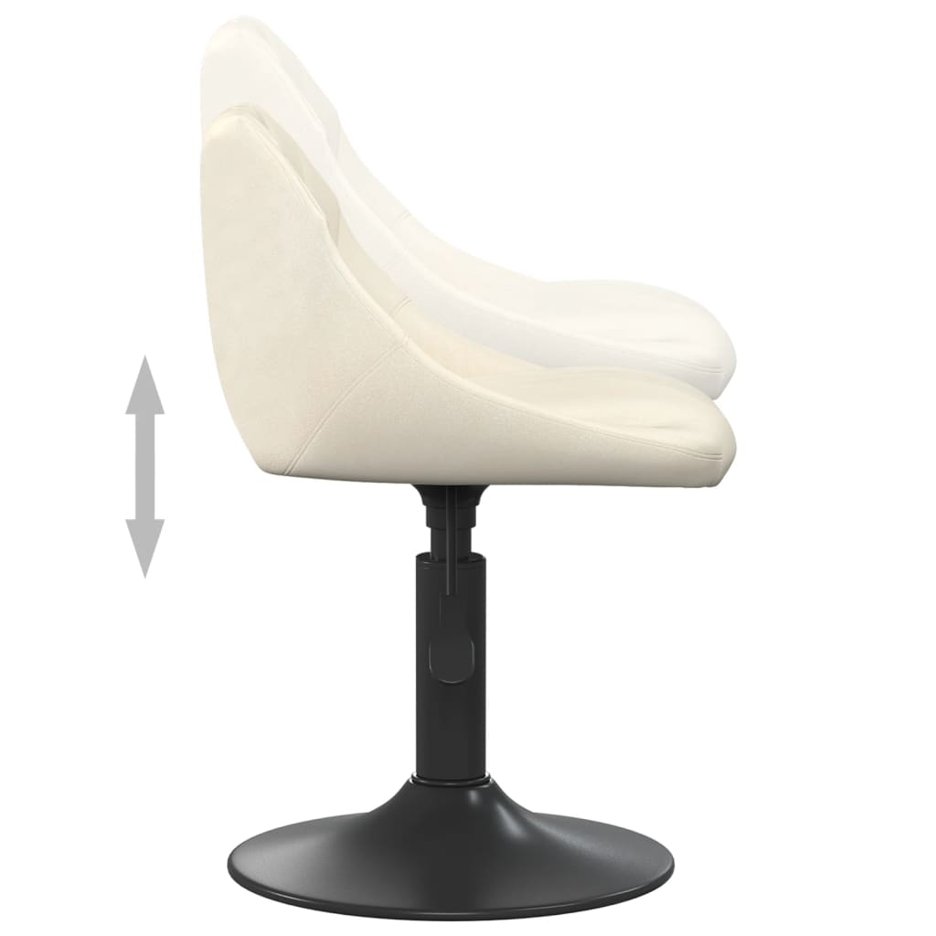 Scaune de masa pivotante, 4 buc., catifea, crem, model 2 — imaginea 5