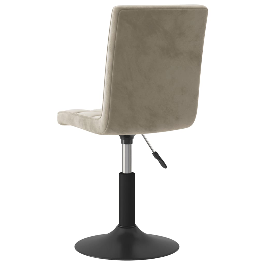 Scaune de masa pivotante, 2 buc., catifea, gri deschis, model 3 — imaginea 3