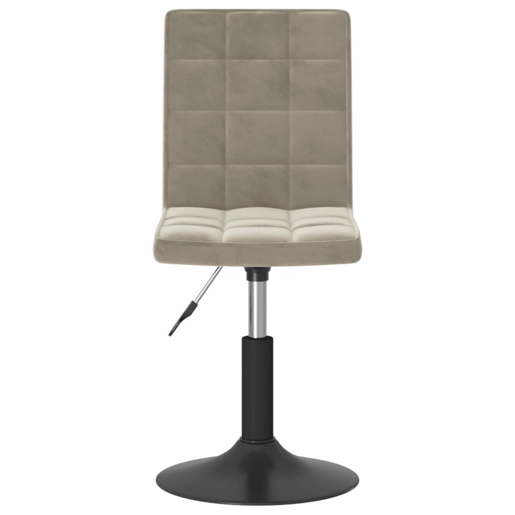 Scaune de masa pivotante, 2 buc., catifea, gri deschis, model 3 — imaginea 6