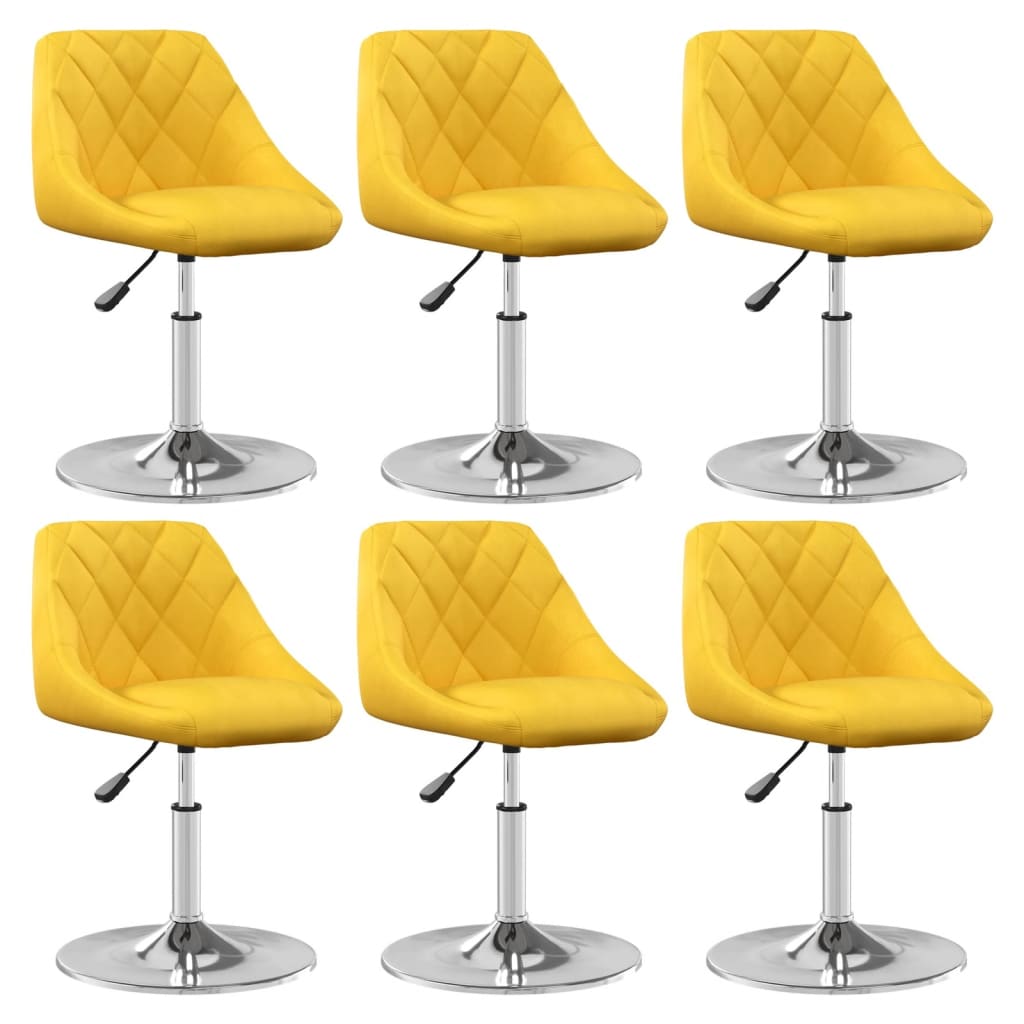 Scaune de masa pivotante, 6 buc., catifea, galben mustar, model 6 — imaginea 3
