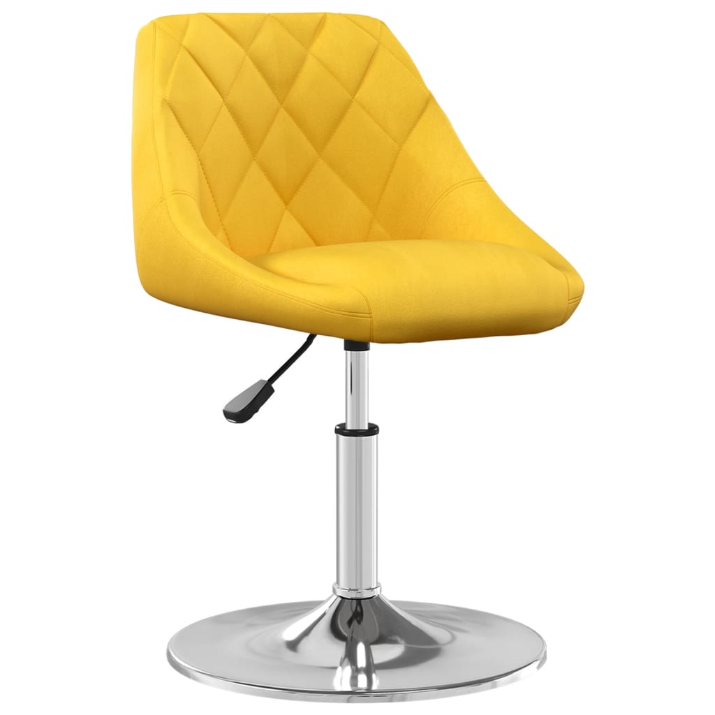 Scaune de masa pivotante, 6 buc., catifea, galben mustar, model 6 — imaginea 4