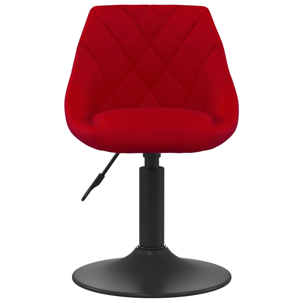 Scaune de masa pivotante, 6 buc., catifea, rosu vin, model 6 — imaginea 3