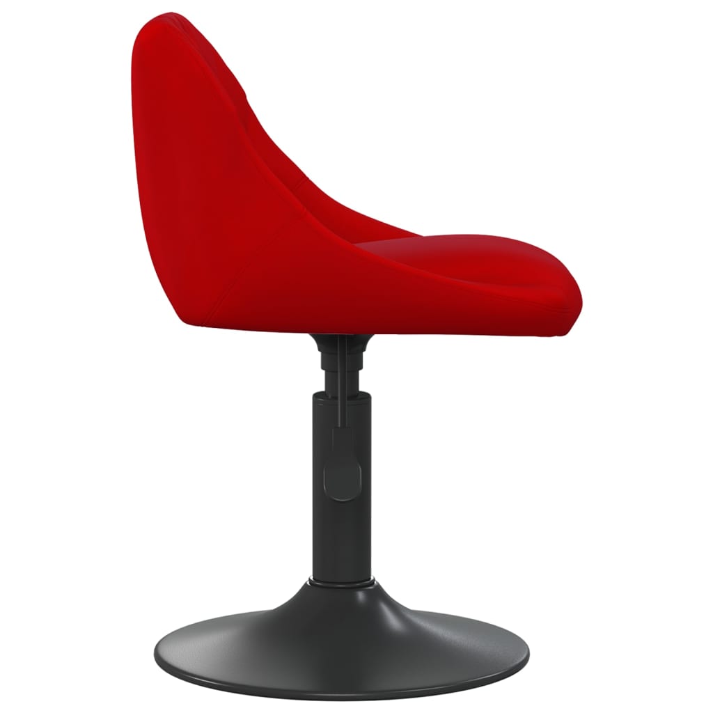 Scaune de masa pivotante, 6 buc., catifea, rosu vin, model 6 — imaginea 8