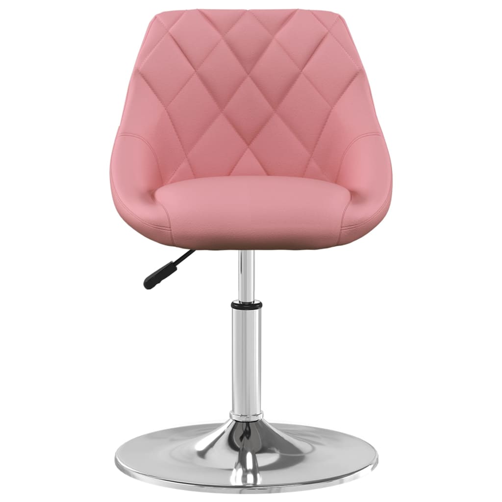 Scaune de masa pivotante, 6 buc., catifea, roz, model 6 — imaginea 2