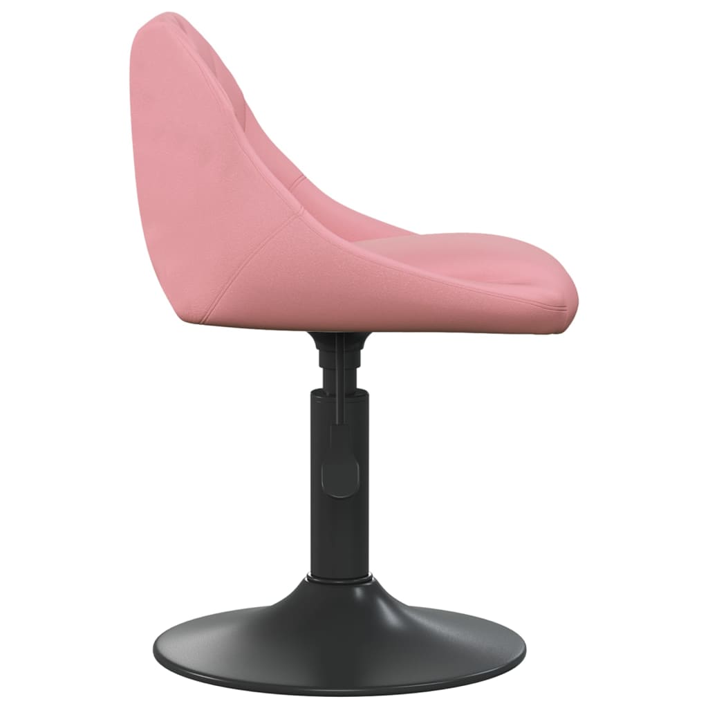 Scaune de masa pivotante, 6 buc., catifea, roz, model 7 — imaginea 4