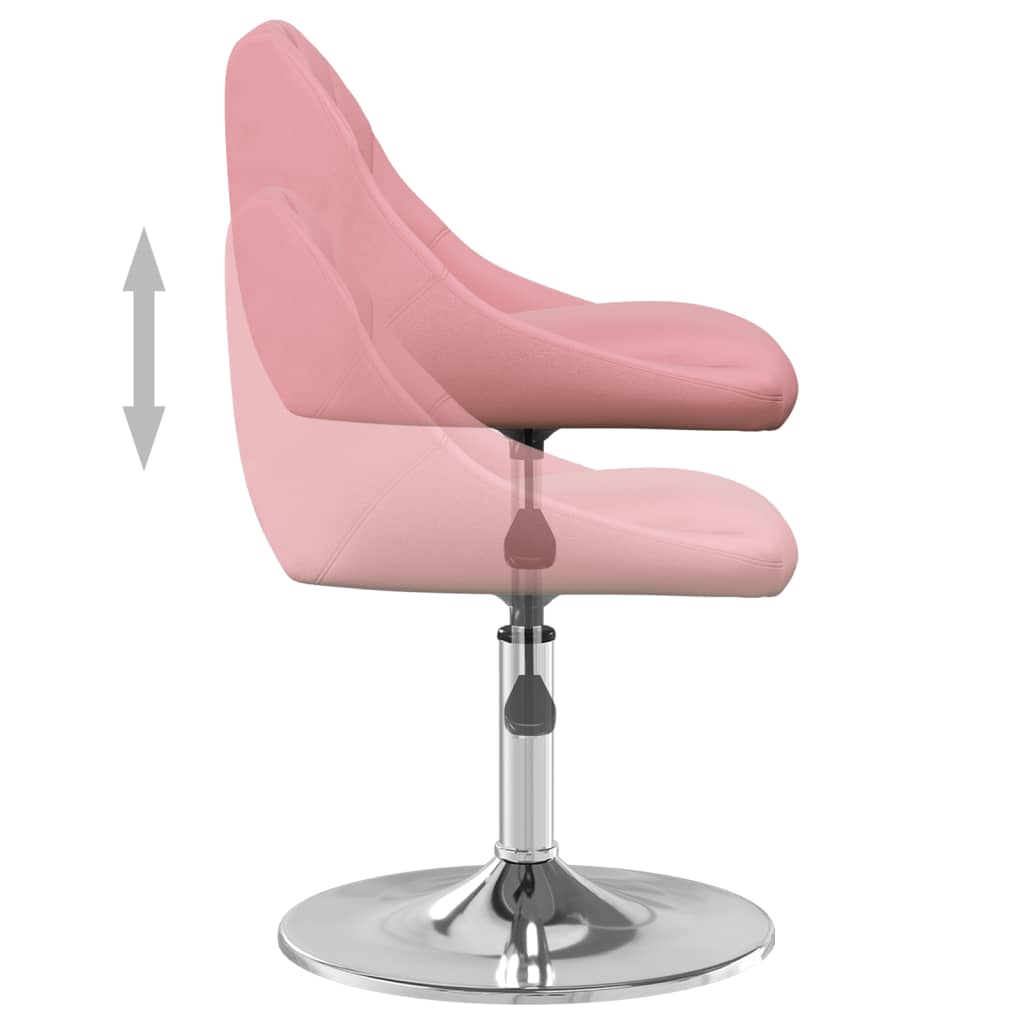 Scaune de masa pivotante, 6 buc., catifea, roz, model 6 — imaginea 5