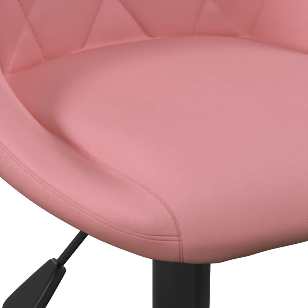 Scaune de masa pivotante, 6 buc., catifea, roz, model 7 — imaginea 6