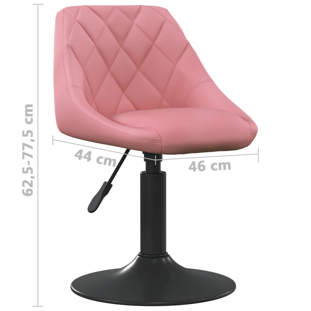 Scaune de masa pivotante, 6 buc., catifea, roz, model 7 — imaginea 7