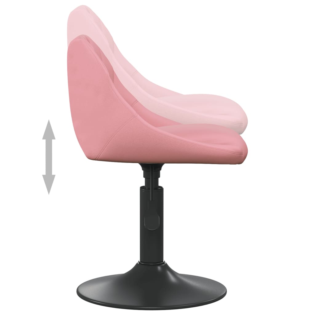 Scaune de masa pivotante, 6 buc., catifea, roz, model 7 — imaginea 8