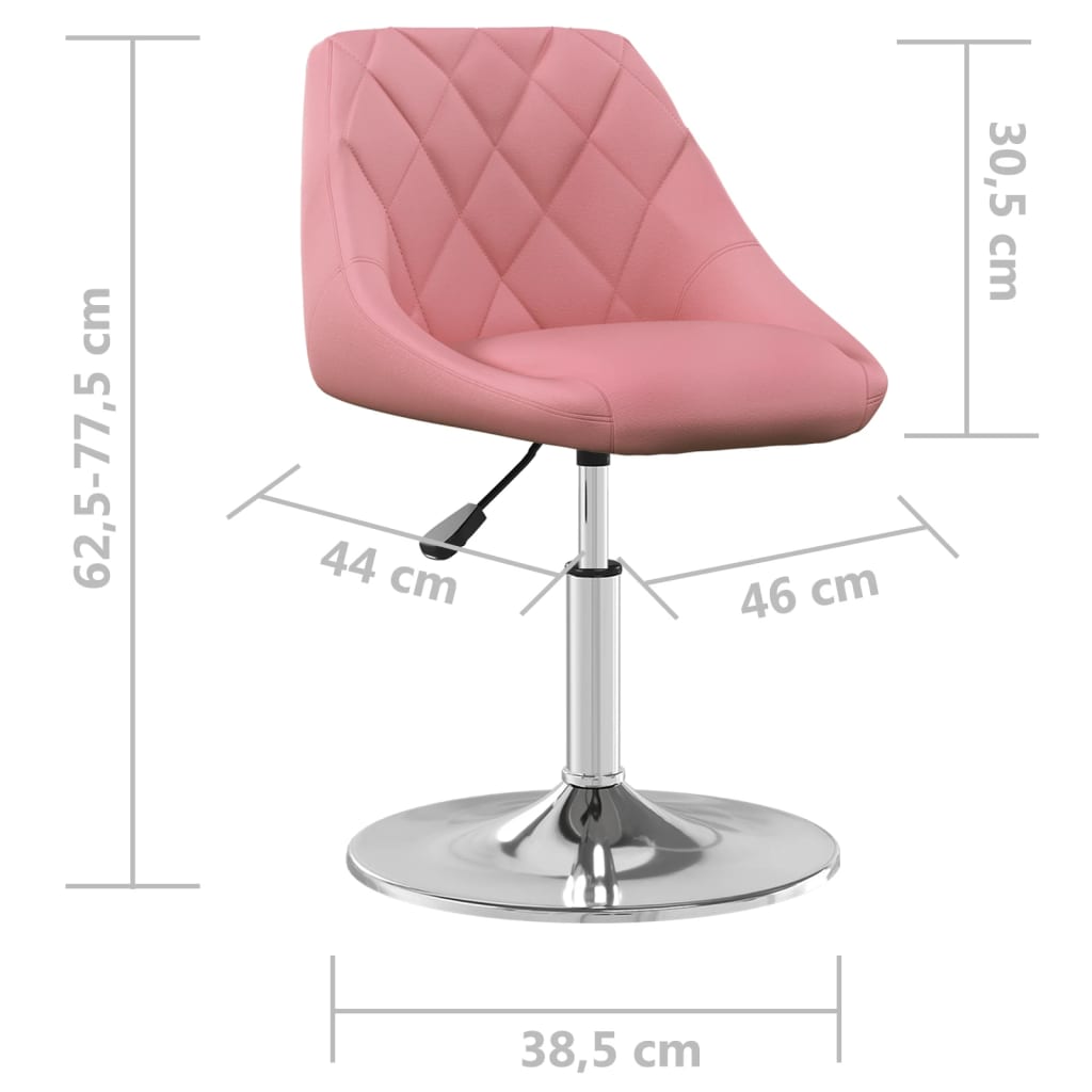 Scaune de masa pivotante, 6 buc., catifea, roz, model 6 — imaginea 6