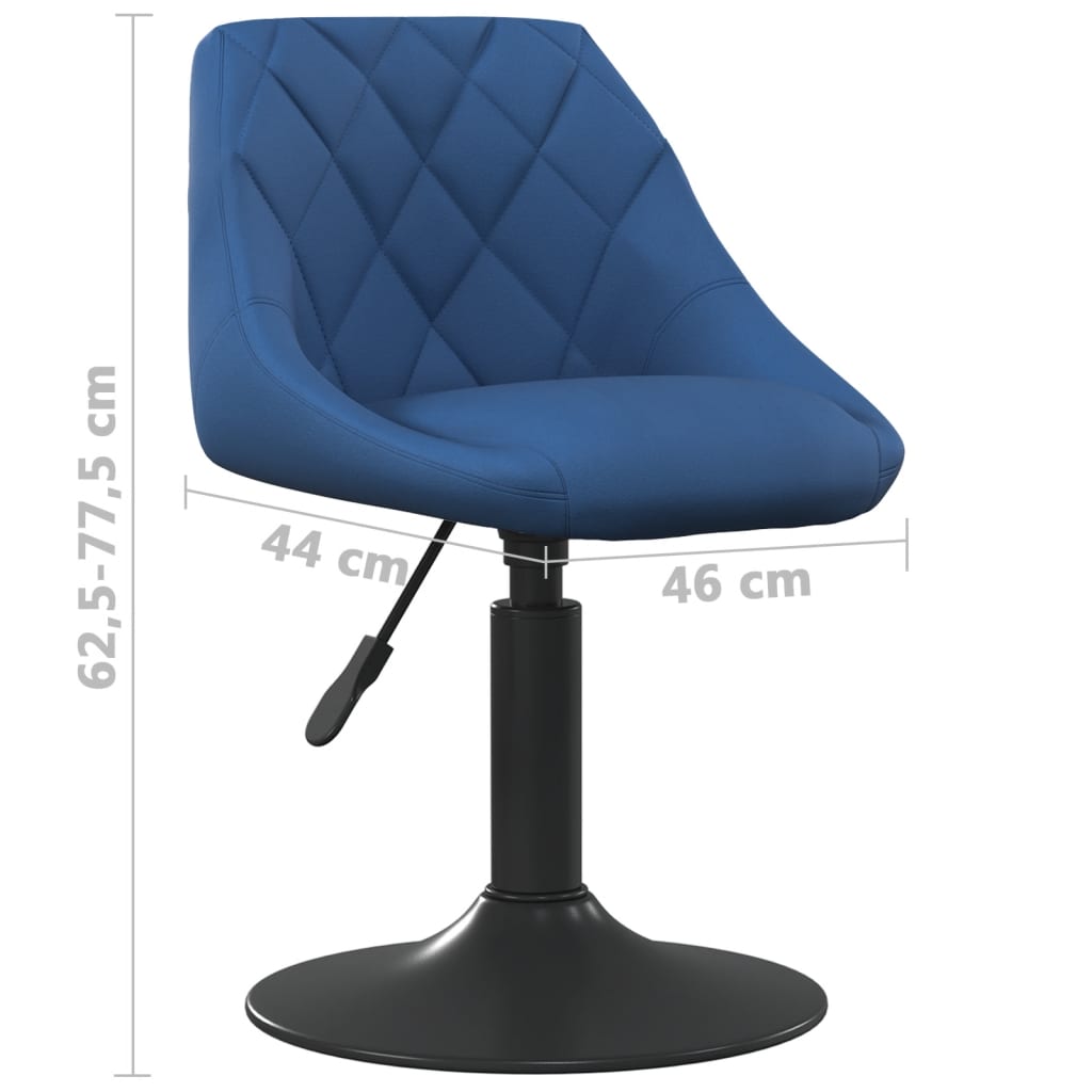 Scaune de masa pivotante, 6 buc., catifea, albastru, model 5 — imaginea 3