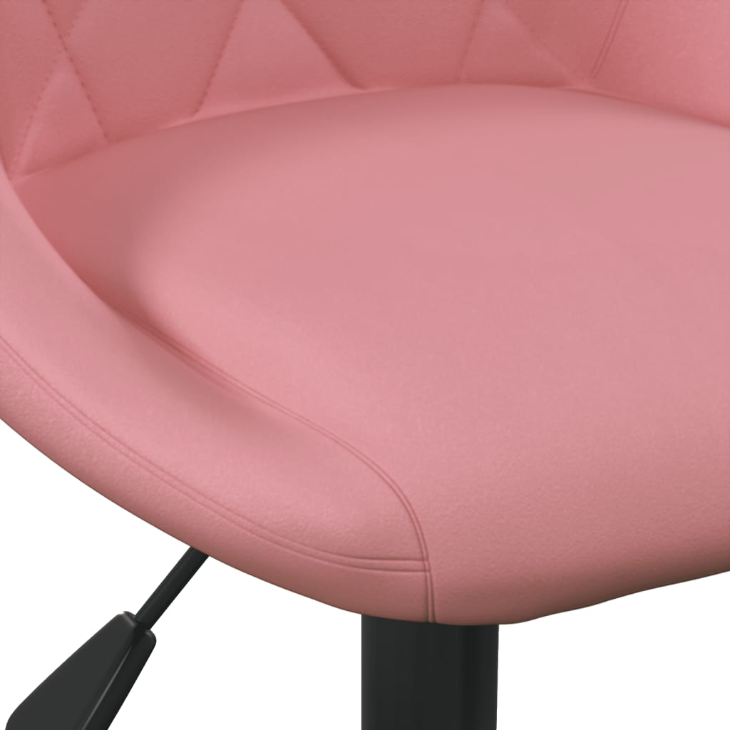 Scaune de masa pivotante, 4 buc., catifea, roz, model 2 — imaginea 2