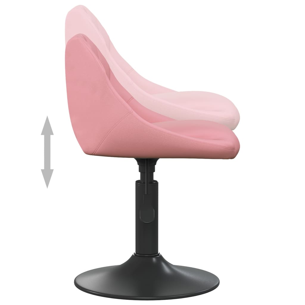 Scaune de masa pivotante, 4 buc., catifea, roz, model 2 — imaginea 3