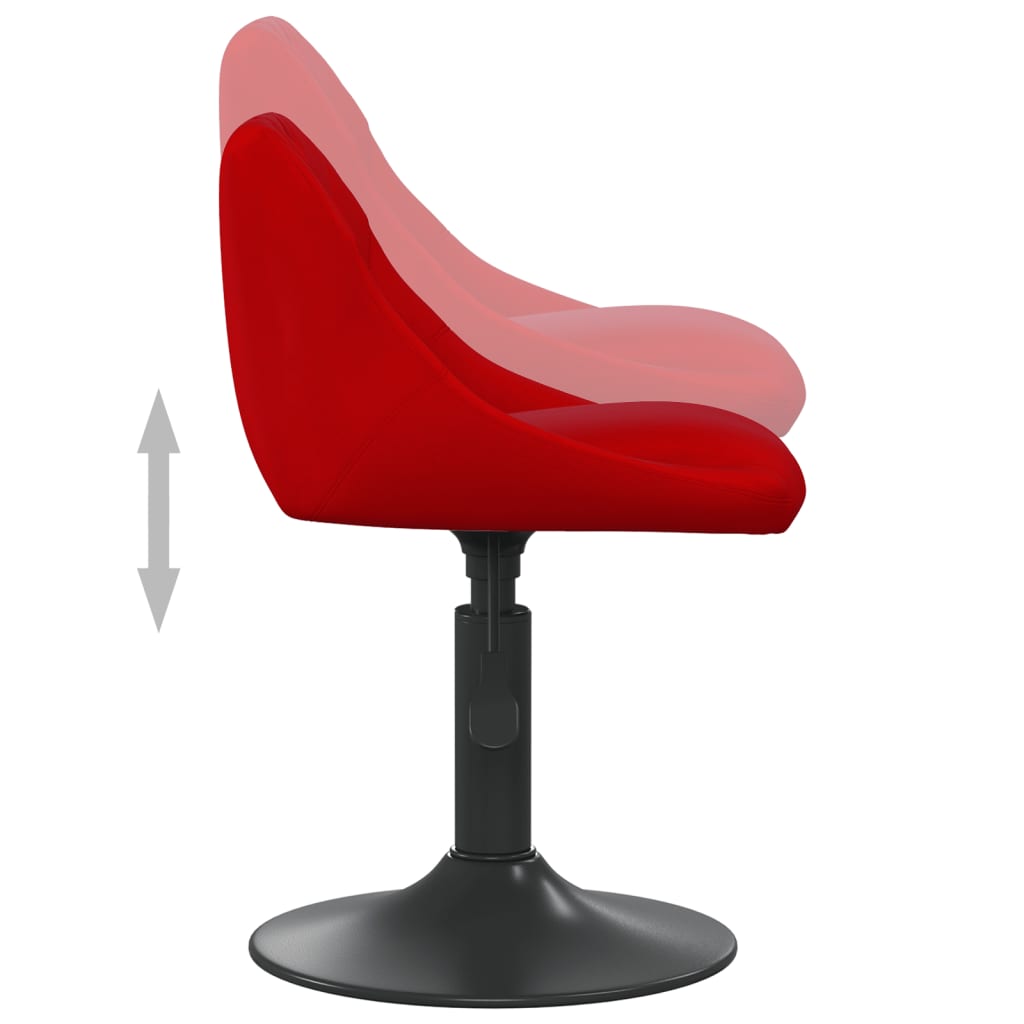 Scaune de masa pivotante, 4 buc., catifea, rosu vin, model 2 — imaginea 2