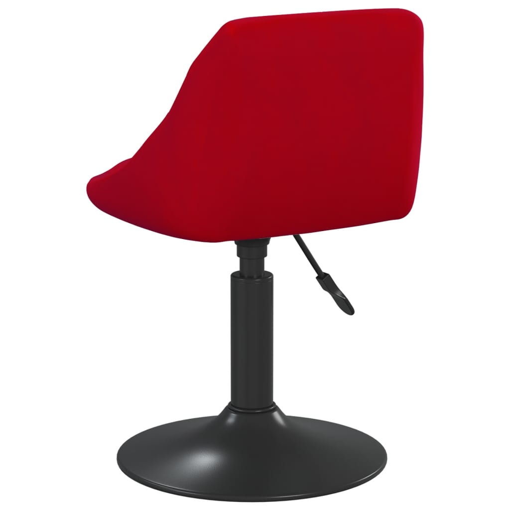 Scaune de masa pivotante, 4 buc., catifea, rosu vin, model 2 — imaginea 3