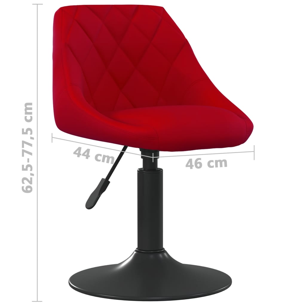Scaune de masa pivotante, 4 buc., catifea, rosu vin, model 2 — imaginea 5