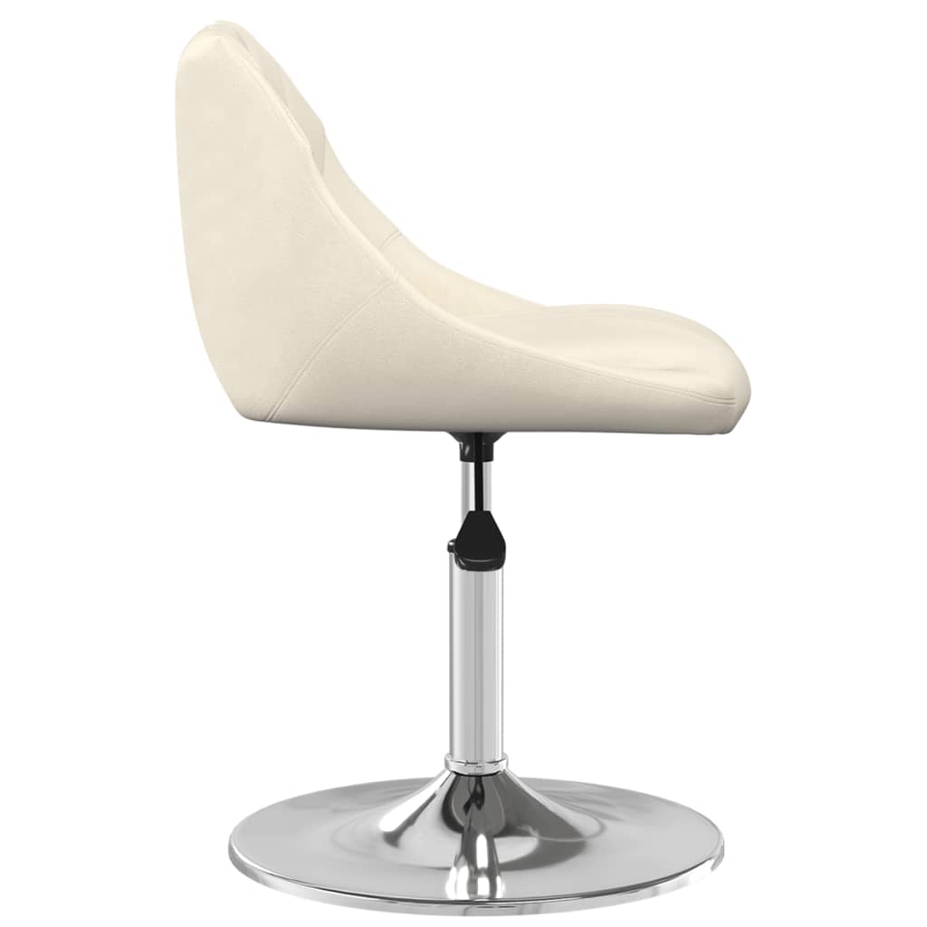 Scaune de masa pivotante, 6 buc., catifea, crem, model 2 — imaginea 3