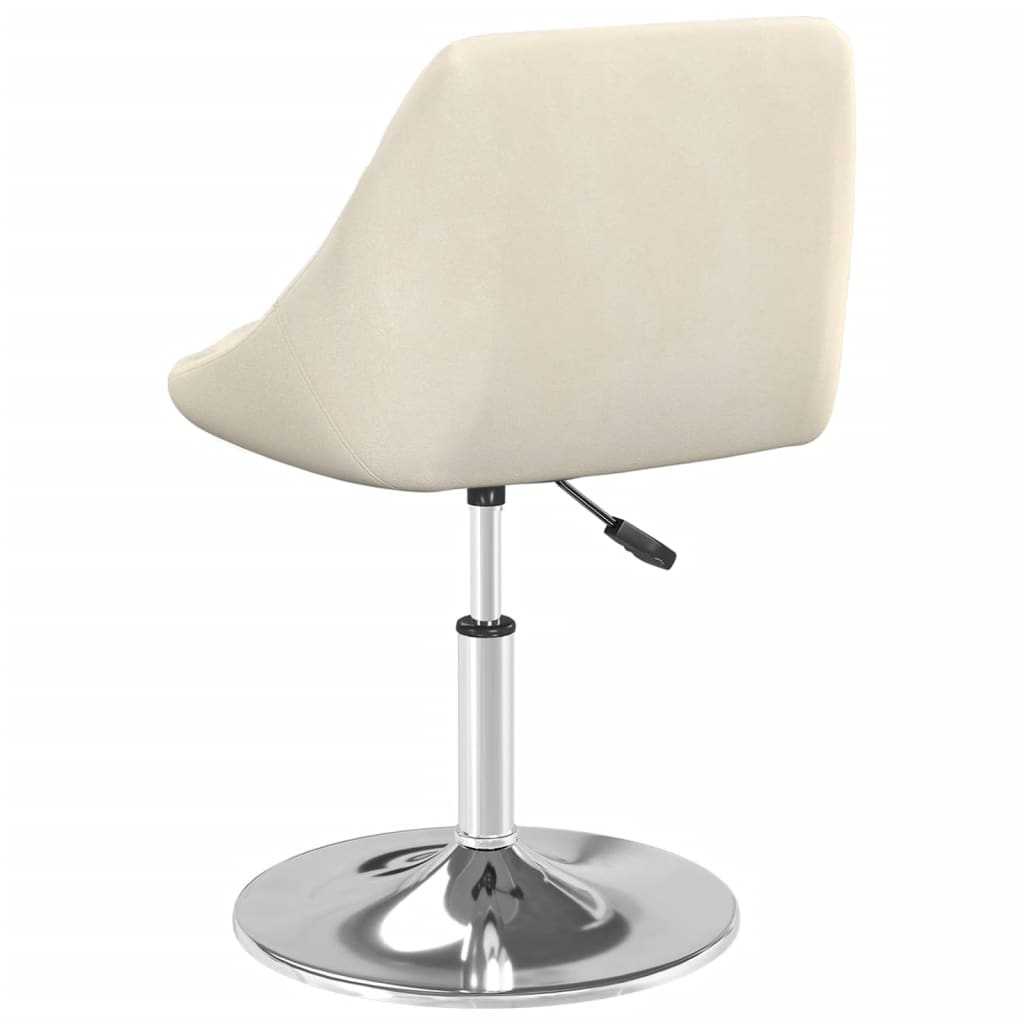 Scaune de masa pivotante, 6 buc., catifea, crem, model 2 — imaginea 4