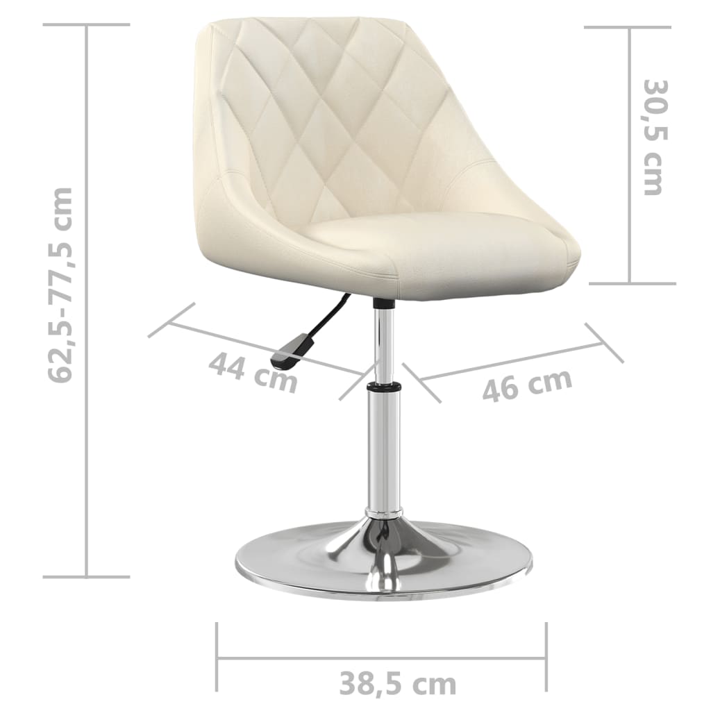 Scaune de masa pivotante, 6 buc., catifea, crem, model 2 — imaginea 5