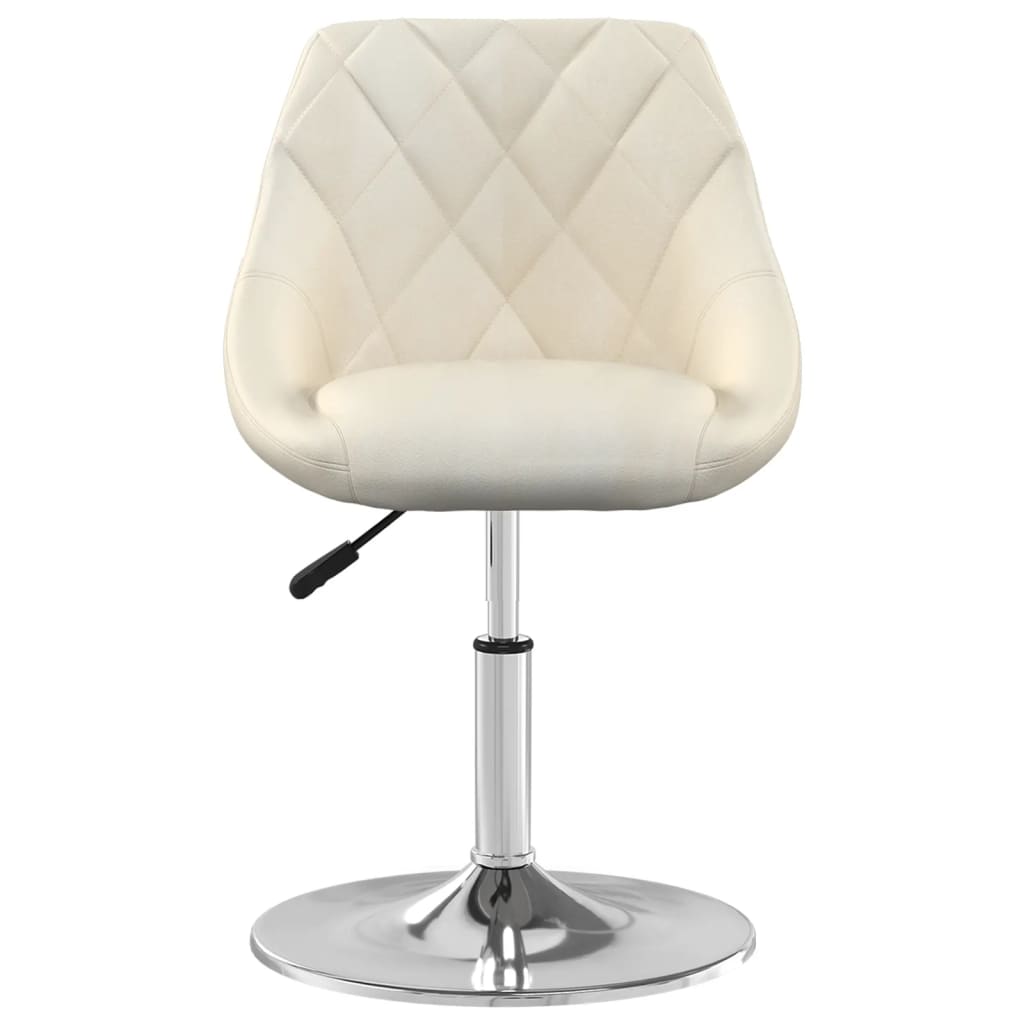 Scaune de masa pivotante, 6 buc., catifea, crem, model 2 — imaginea 8