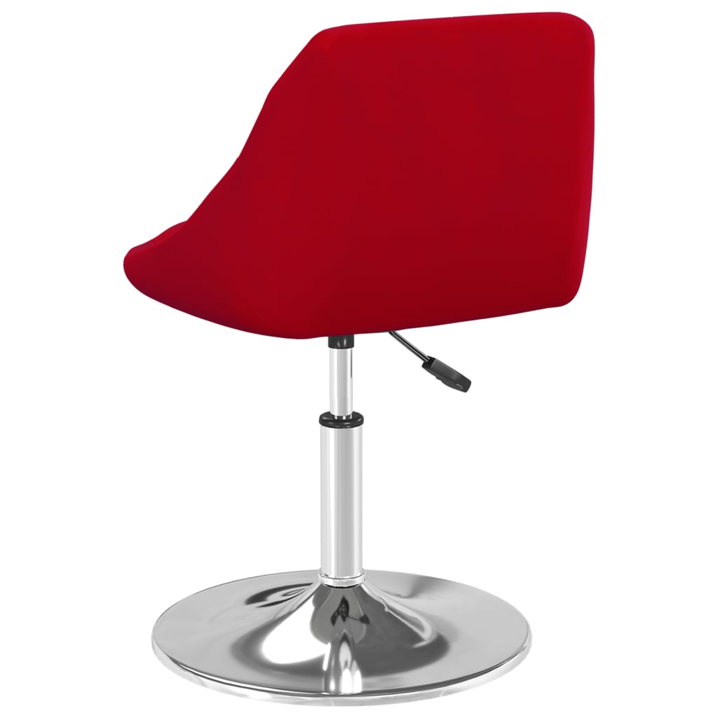 Scaune de masa pivotante, 6 buc., catifea, rosu vin, model 4 — imaginea 4