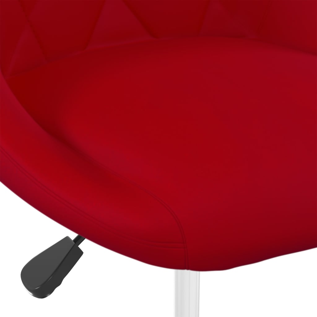 Scaune de masa pivotante, 6 buc., catifea, rosu vin, model 4 — imaginea 6