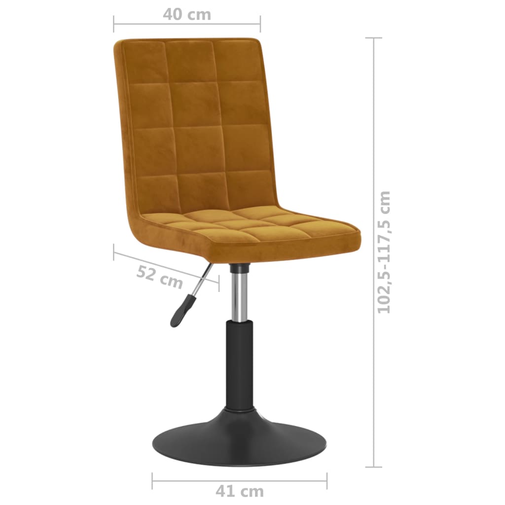 Scaune de masa pivotante, 6 buc., catifea, maro, model 3 — imaginea 3