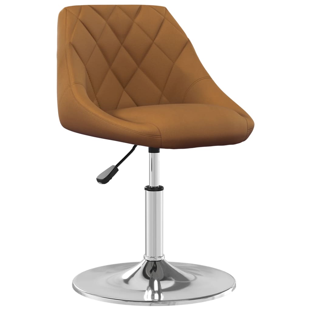 Scaune de masa pivotante, 6 buc., catifea, maro, model 1 — imaginea 3