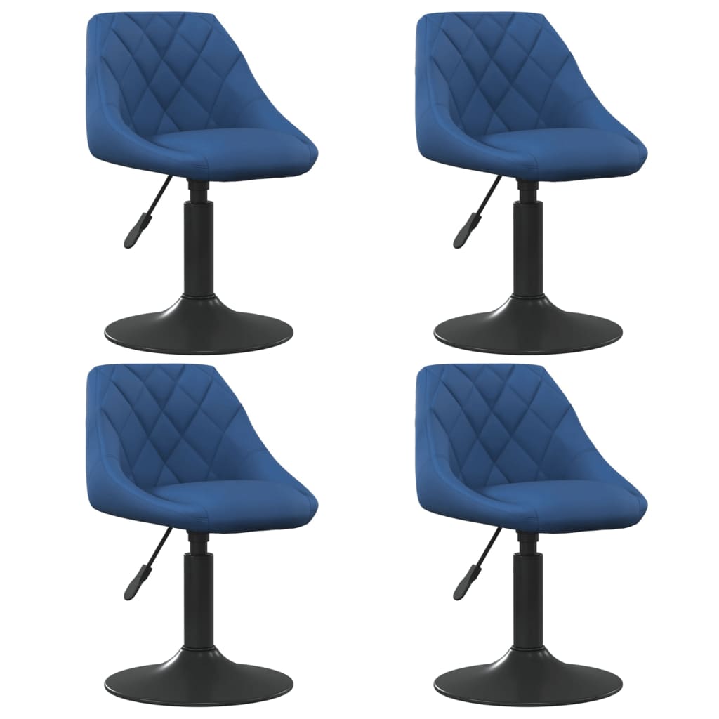 Scaune de masa pivotante, 4 buc., catifea, albastru, model 3 — imaginea 3