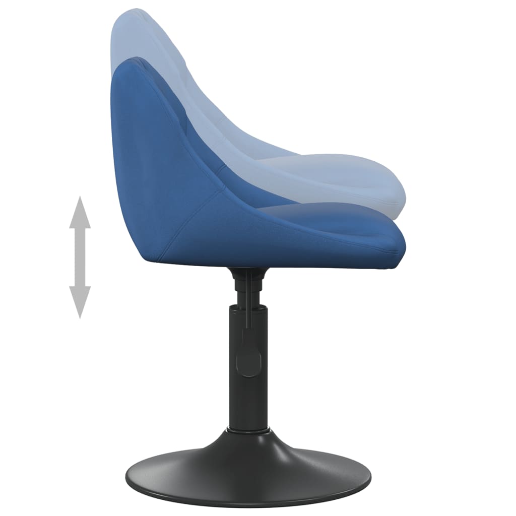 Scaune de masa pivotante, 4 buc., catifea, albastru, model 3 — imaginea 4