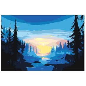imagini cu rasarit de soare la mare Set pictura pe numere Rasarit de soare 1216, panza bumbac pe rama lemn, 40 x 60 cm
