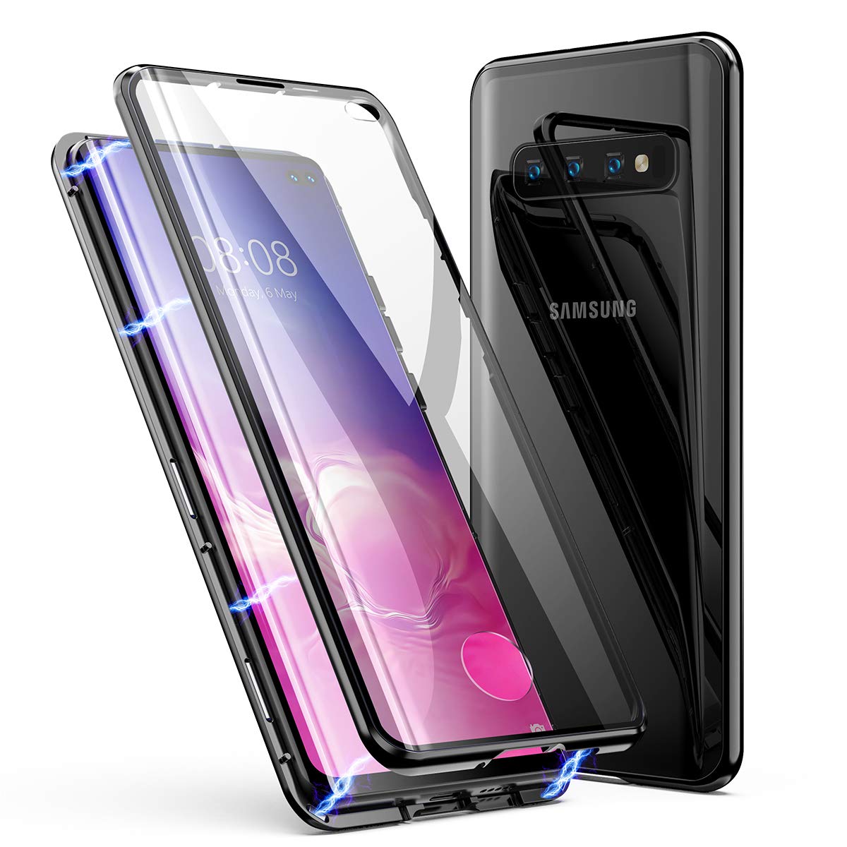 Husa Magnetic Glass, Samsung Galaxy S10+, negru