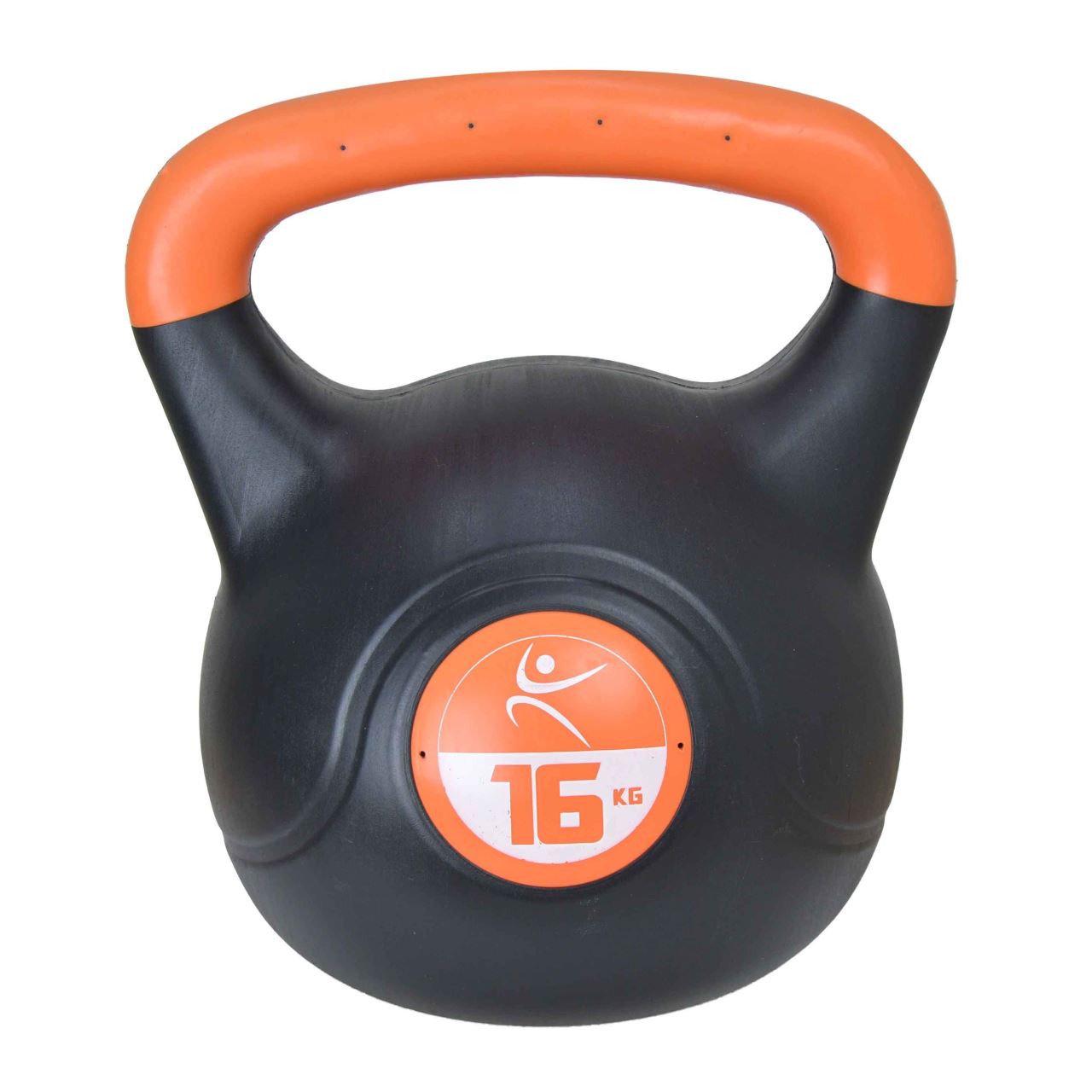 Gantera kettlebell 16kg, portocaliu-negru vinil