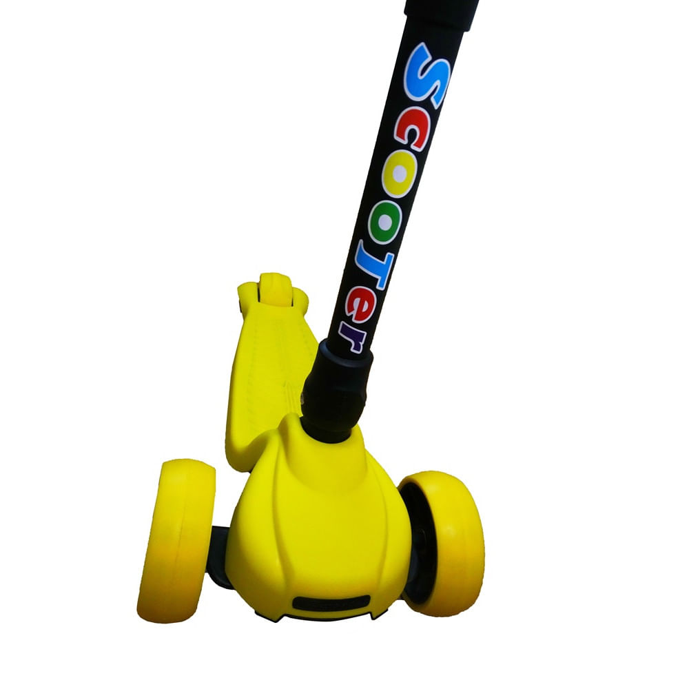 Trotineta scooter pentru copii, cu 3 roti, pliabila, galben - 4 | YEO