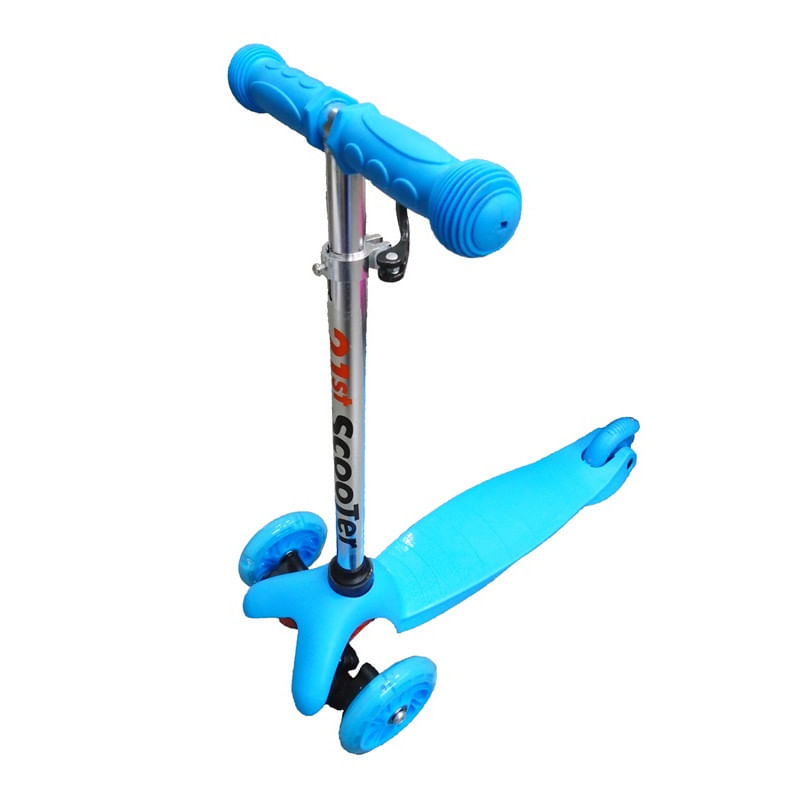 Trotineta „Scooter” pentru copii cu roti luminoase, albastra