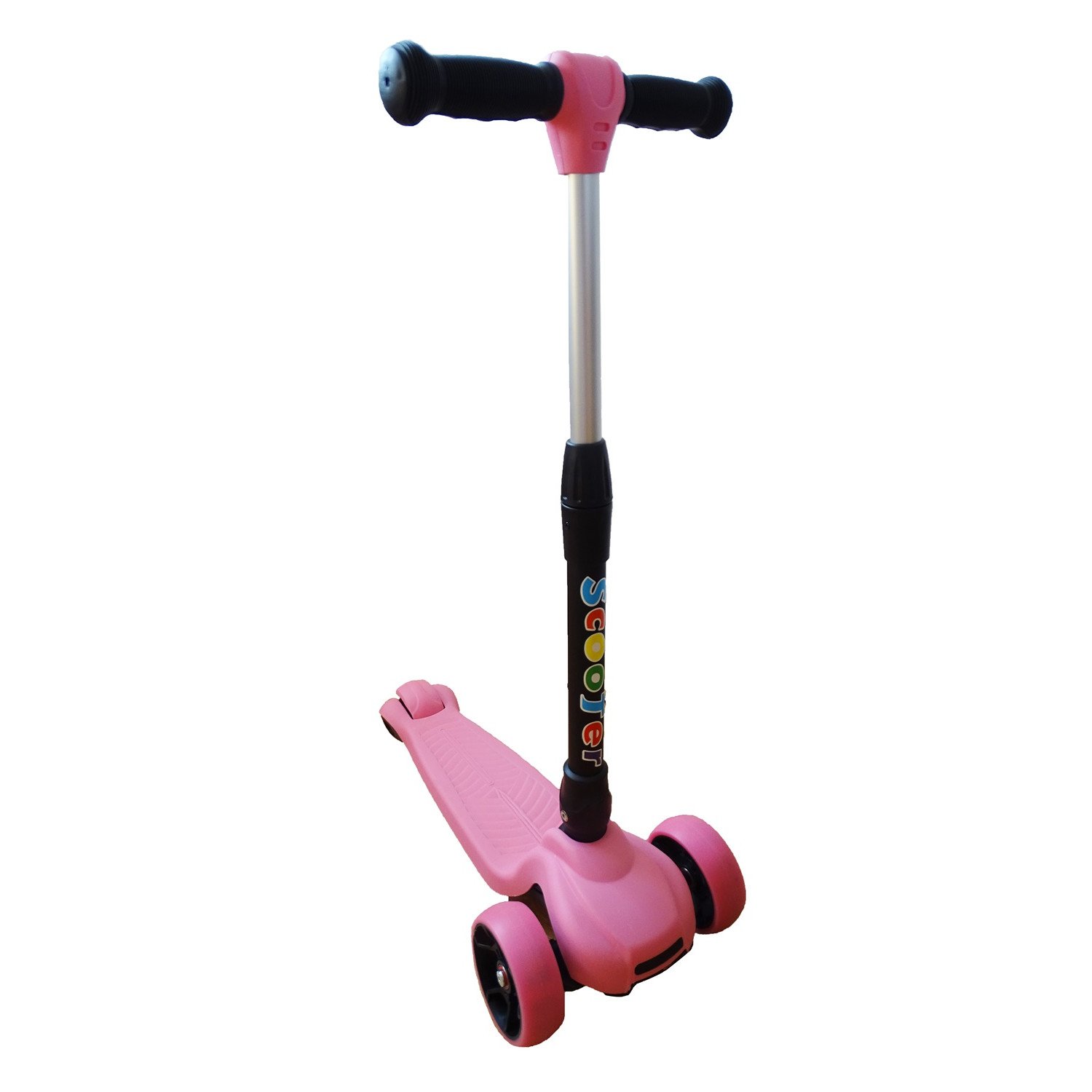 Trotineta scooter pentru copii, cu 3 roti, pliabila, roz
