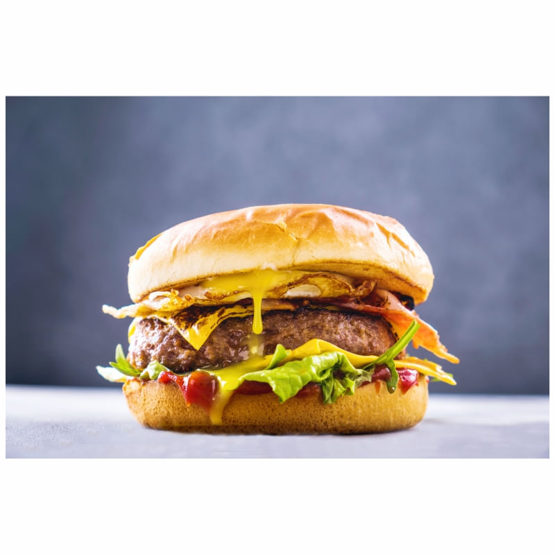 Tapet autoadeziv Premium, textura canvas, Cheeseburger, 130 x 87 cm