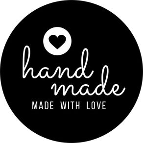 Set etichete rotunde autoadezive, Handmade, Made with love Set 100 etichete rotunde autoadezive, Handmade, Made with love, 3 x 3 cm