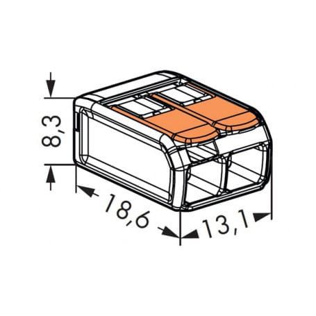 Clema de legatura 2 poli, Wago 0.2-4 mm, 10 buc., Smartsystem - 1 | YEO