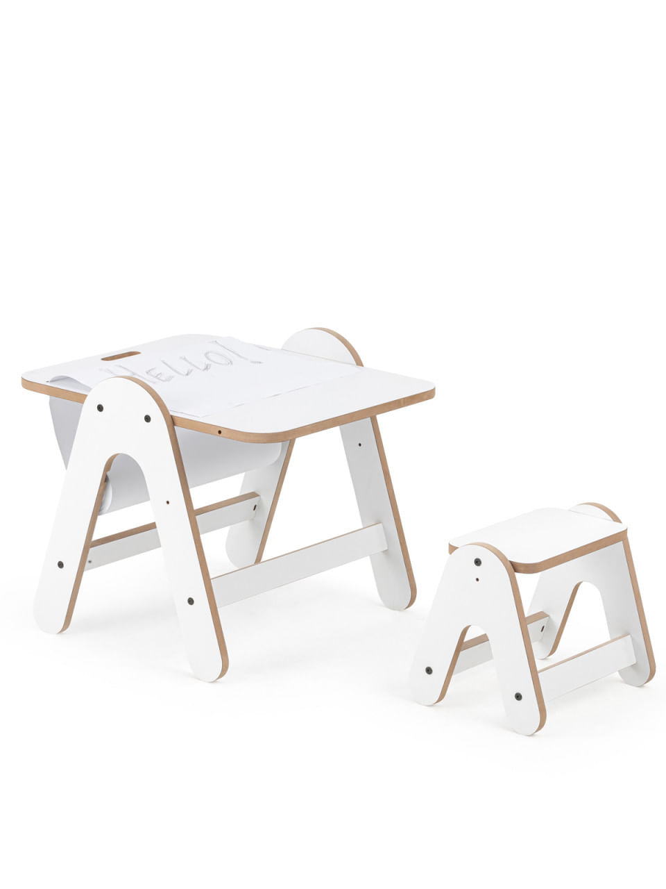 Masuta si tabla 2 in 1 cu scaunel Massam MDF MamaToyz